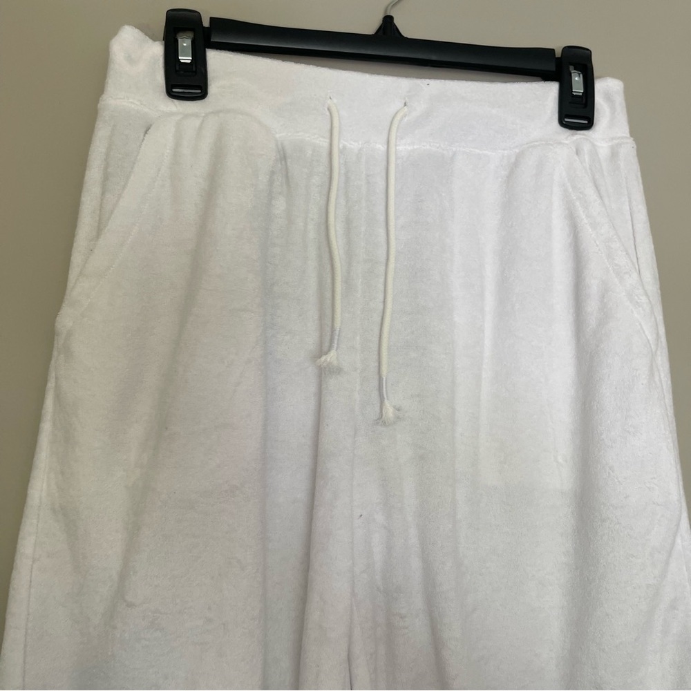 Comfort Code White Terry Drawstring Athletic Shorts - Picture 2 of 4